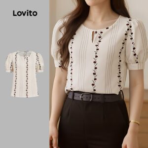 Blusa Casual Linhas Padrão Feminina