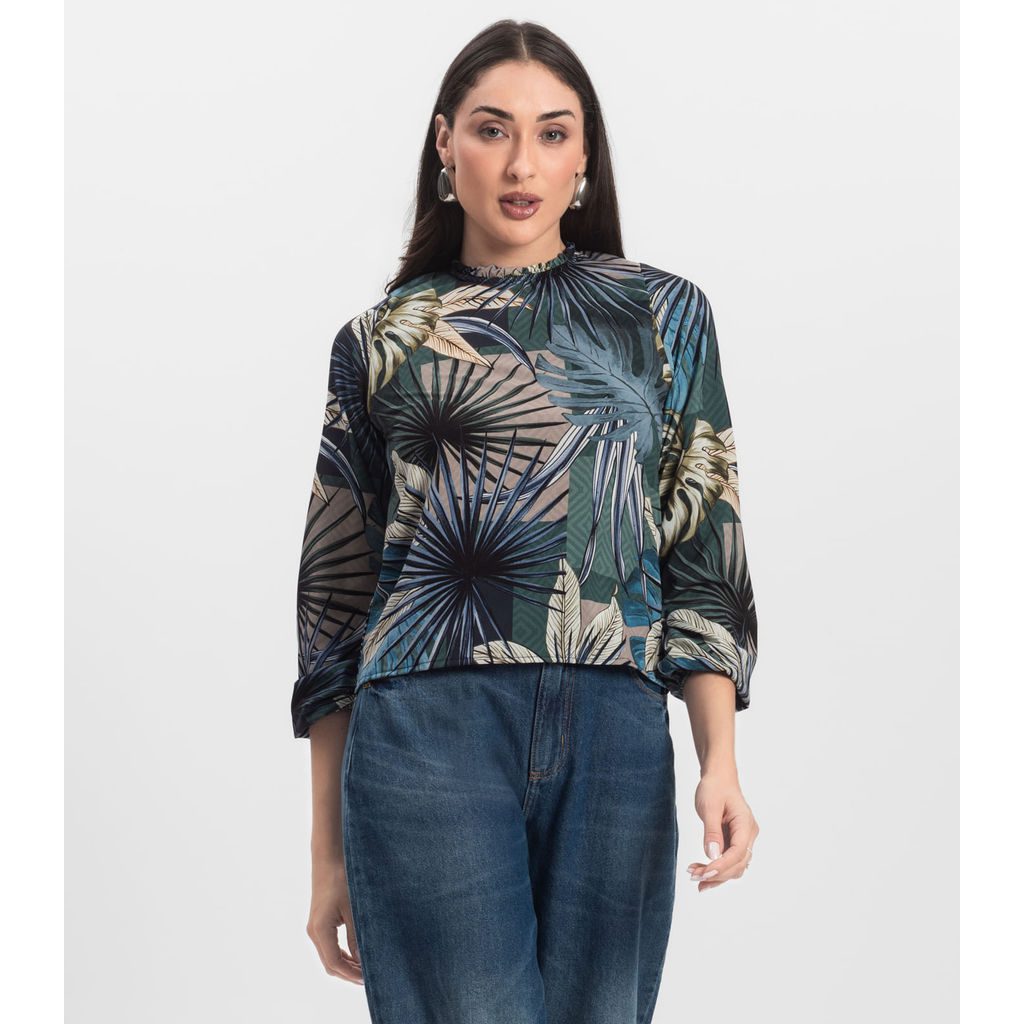 Blusa Manga Longa Infinita Verde Flu?o 1 Blusa Manga Longa Infinita Verde Fluço