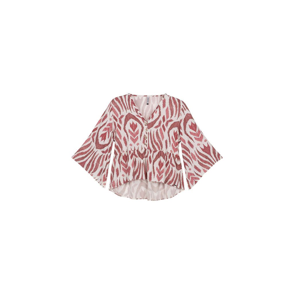 Blusa Feminina Estampa Floral Rosa Viscose 1 Blusa Feminina Estampa Floral Rosa Viscose