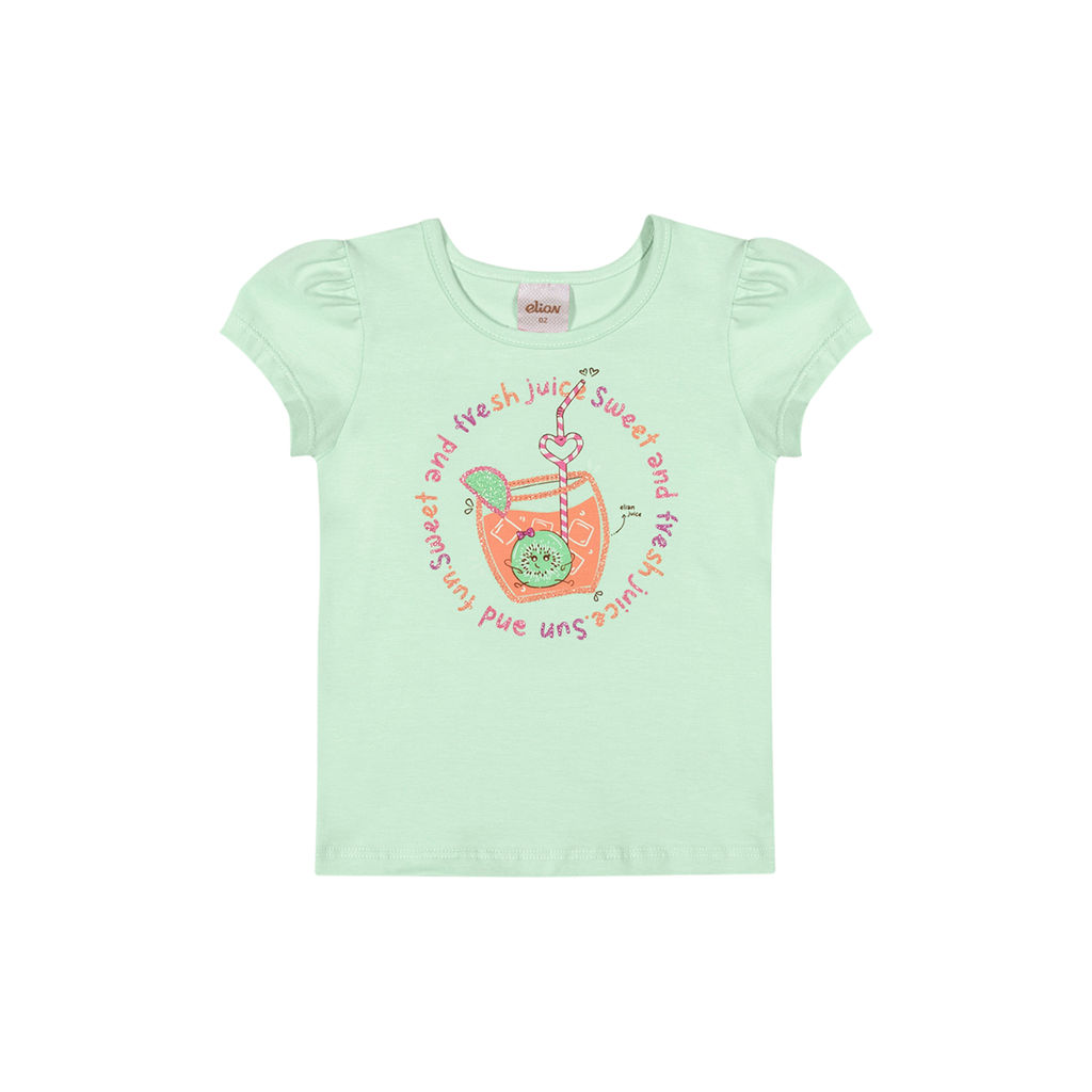 Blusa Infantil Menina Estampa Fresh Elian Verde 1 Blusa Infantil Menina Estampa Fresh Elian Verde