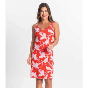 Vestido Estampado Rosa Viscose Curto