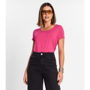 Blusa Feminina Visco Tricot Rosa Elegante