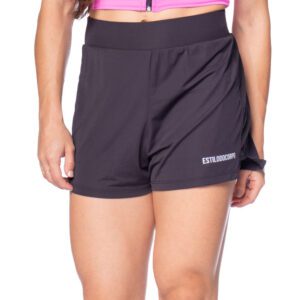 Short Feminino Duplo Esportivo Preto