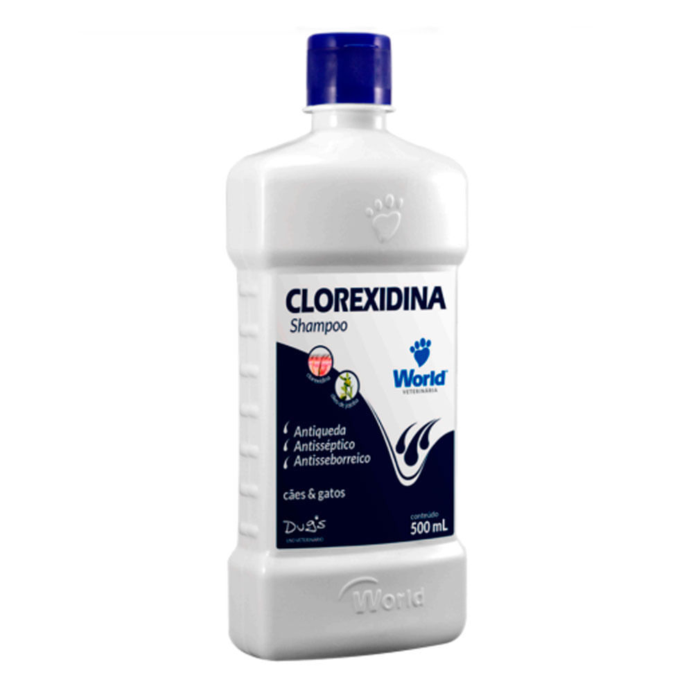 Shampoo Clorexidina C?es Gatos Anti Quedas 500ml 1 Shampoo Clorexidina Dugs World para Cães e Gatos 500ml