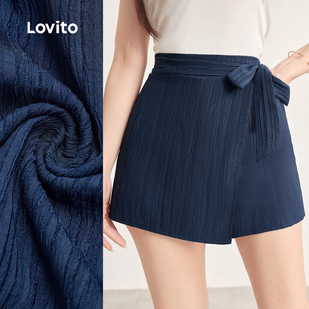 Shorts Assim?tricos Femininos Azul Escuro 1 Shorts Assimétricos Femininos Azul Escuro