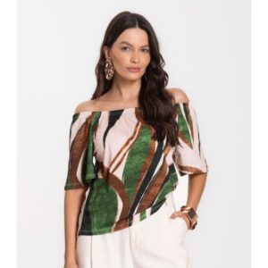 Blusa Ciganinha Ombro a Ombro Marrom