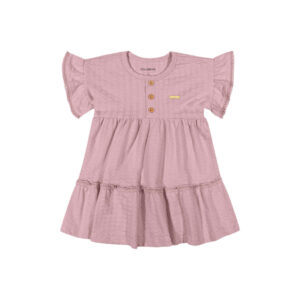 Vestido Bebê Menina Texturizado Rosa Colorittá