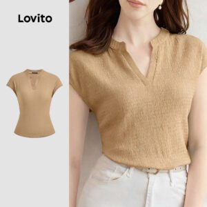 Camiseta Casual Caqui Feminina L155ED1690