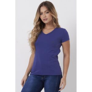 Blusa Feminina Decote V Marinho