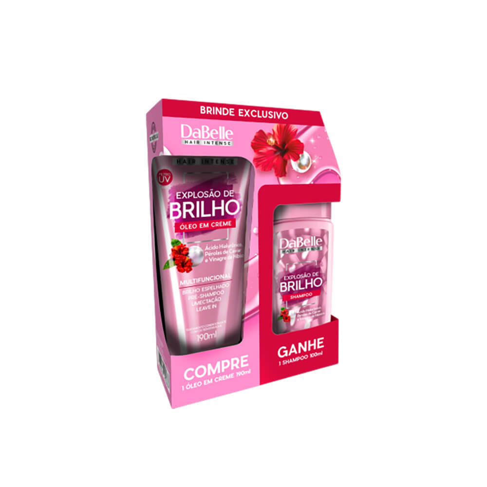 Kit Dabelle ?leo em Creme + Shampoo Brilho 1 Kit Dabelle Óleo em Creme + Shampoo Explosão de Brilho 290ml