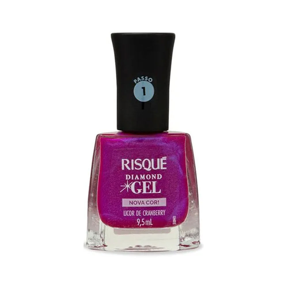 Esmalte Risqué Diamond Gel Cranberry 1 Esmalte Risqué Diamond Gel Licor de Cranberry Metálico