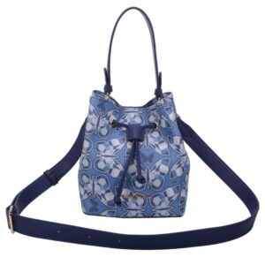 Bolsa Bucket Azul Fellipe Krein Estampa Borboleta