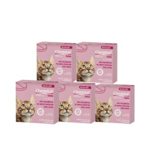 Vermífugo Gatos Chemitec - Kit 5 Comprimidos