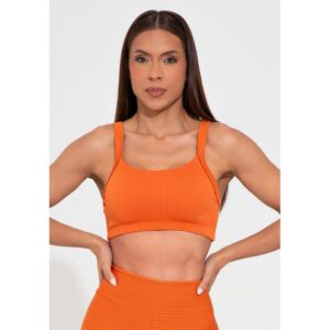 Top Fitness Feminino Canelado com Bojo