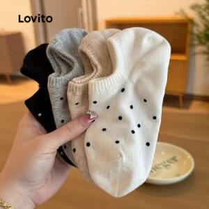 Meias Invisíveis Bolinhas Femininas - 4 Pares