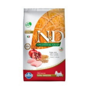 Ração Farmina Ancestral Grain para Cães Adultos de Raças Mini Sabor Frango e Romã N&D