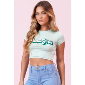 Cropped Feminino Logo Planet Girls Verde