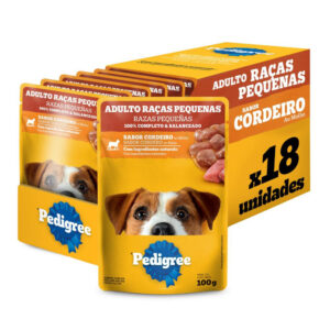 Ração Úmida Pedigree Sachê Cordeiro ao Molho para Cães Adultos de Raças Pequenas - 18 Unidades