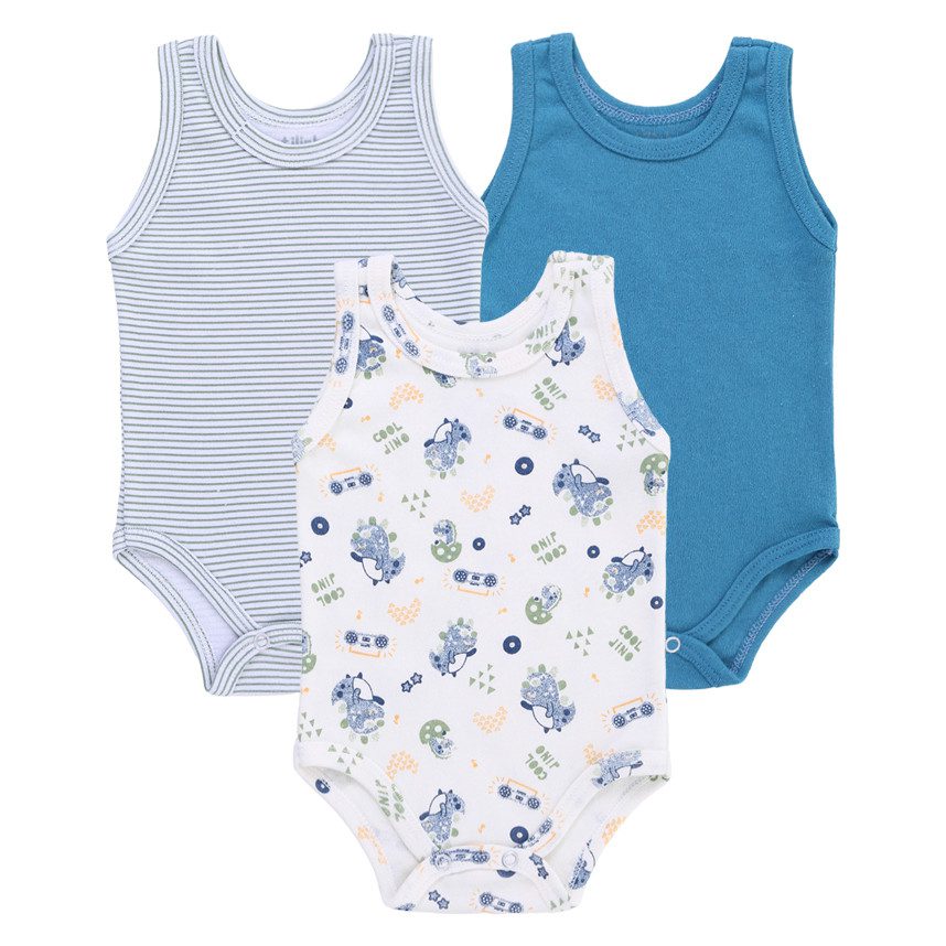Body Beb? Dinossauro Estampado 3 Pe?as 1 Body Bebê Dinossauro Estampado 3 Peças