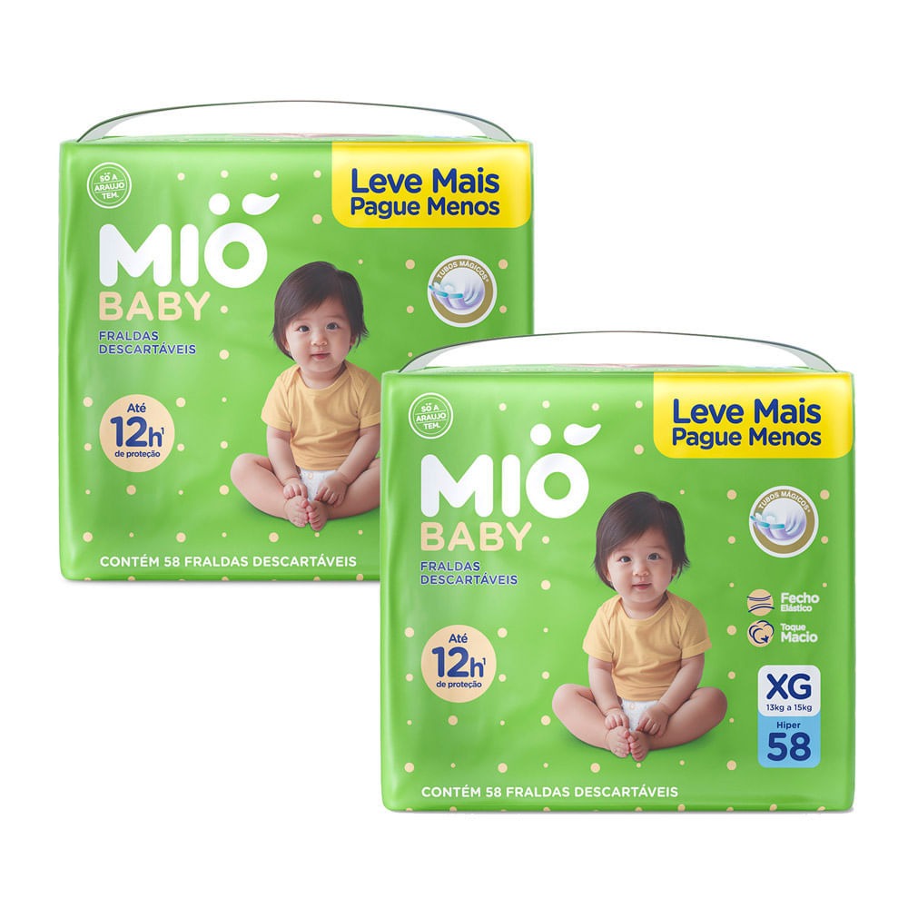 Fralda Descart?vel MI? Baby XG - 58 Unidades 1 Fralda Descartável MIÓ Baby XG - 58 Unidades