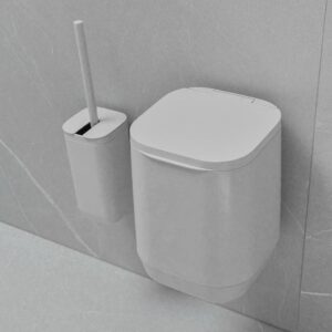 Kit de banheiro com lixeira de parede e piso Ou 2 peças Linha Aura