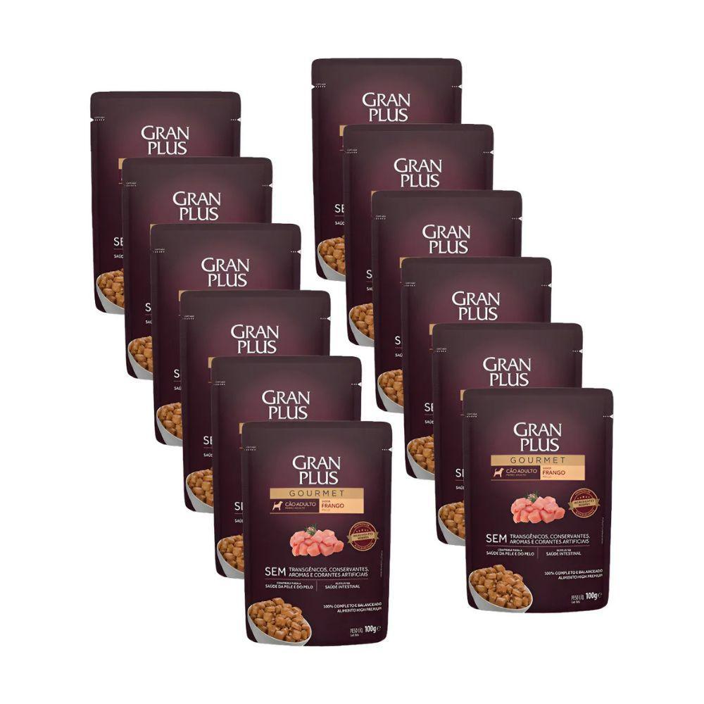 Granplus Frango C?es Adultos - Kit 12 Sach?s 1 Kit 12 Sachê Granplus Gourmet Para Cães Adultos Frango 100g