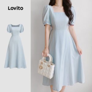 Vestido Casual de Primavera/Verão Azul