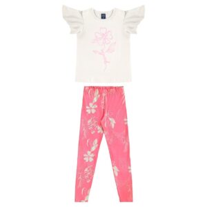 Conjunto Infantil Floral Blusa Legging