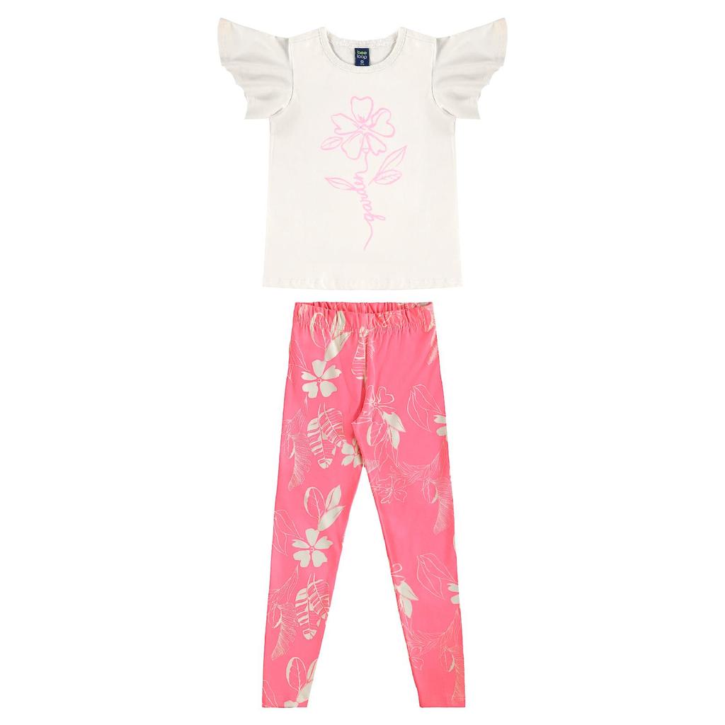 Conjunto Infantil Floral Blusa Legging 1 Conjunto Infantil Floral Blusa Legging