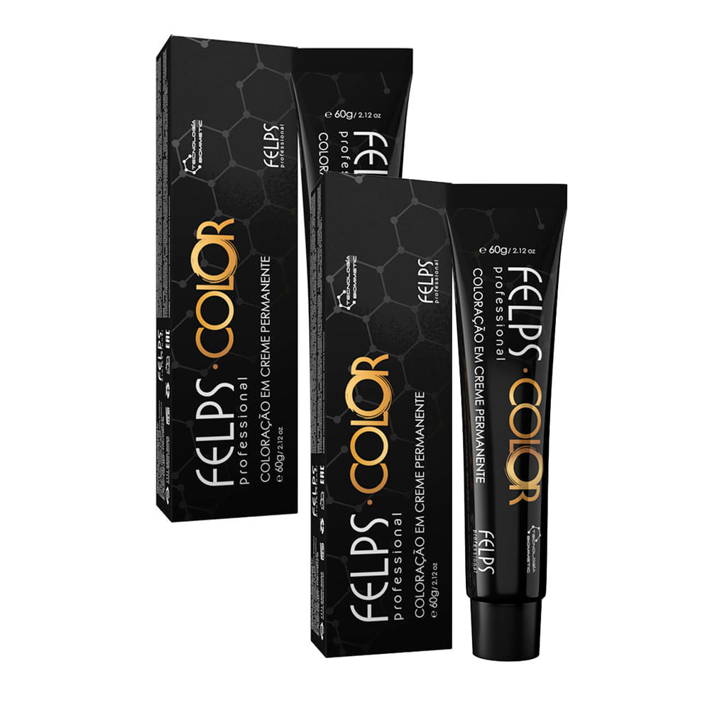 Colora??o Felps 5.0 Castanho Claro - 2 Unidades 1 Kit 2 Coloração em Creme Permanente Felps Color 5.0 Castanho Claro Base 60g