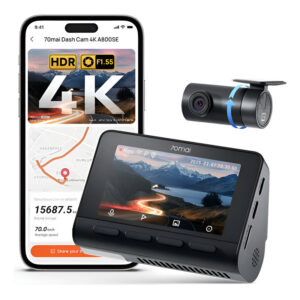 70mai A800se-1 Câmera Veicular Automotiva 4k+1080p 3'' Tela Hdr Gps ADAS Wifi App Visão Noturna Supercapacitor