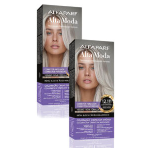 Kit 2 Corretor Matizador Creme Altamoda Alfaparf Louro Platina Cinza Super Intenso 12.111 Kit