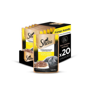 Ração Úmida Sheba Sachê para Gatos Adultos Sabor Frango Assado - 20 Unidades de 85g