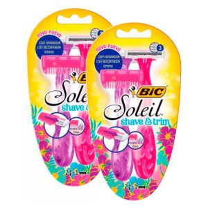 Kit 2 Aparelho de Depilação Bic Soleil Shave & Trim com 2 Unidades + Aparador de Pelos