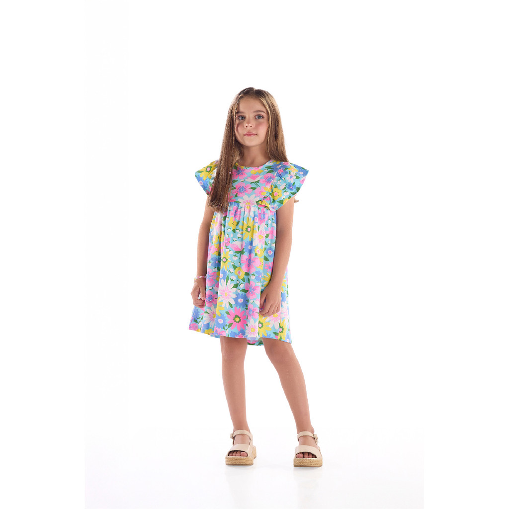 Vestido Infantil Floral Cotton Quimby 1 Vestido Infantil Floral Cotton Quimby