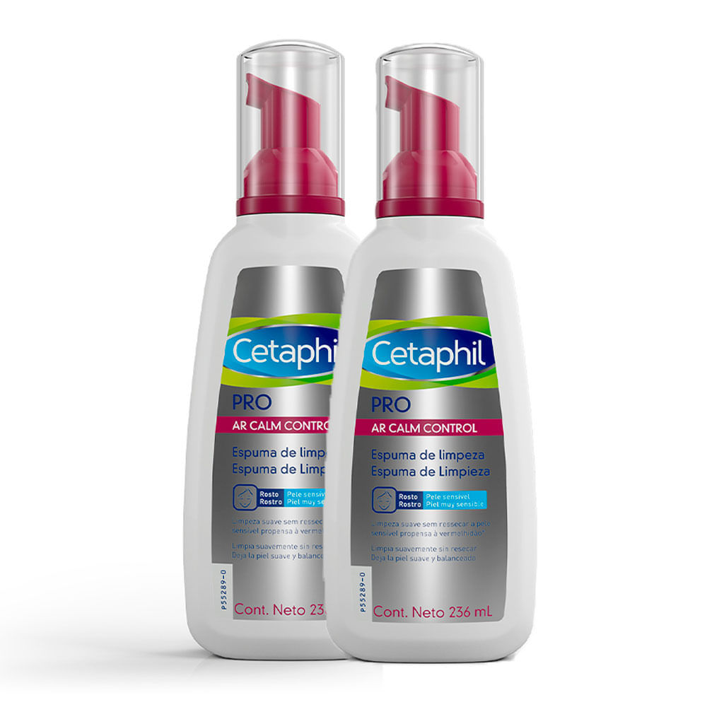 Cetaphil Pro Ar Calm Control - 2 Espumas 236ml 1 Kit 2 Cetaphil Pro Ar Calm Control Espuma de Limpeza 236ml