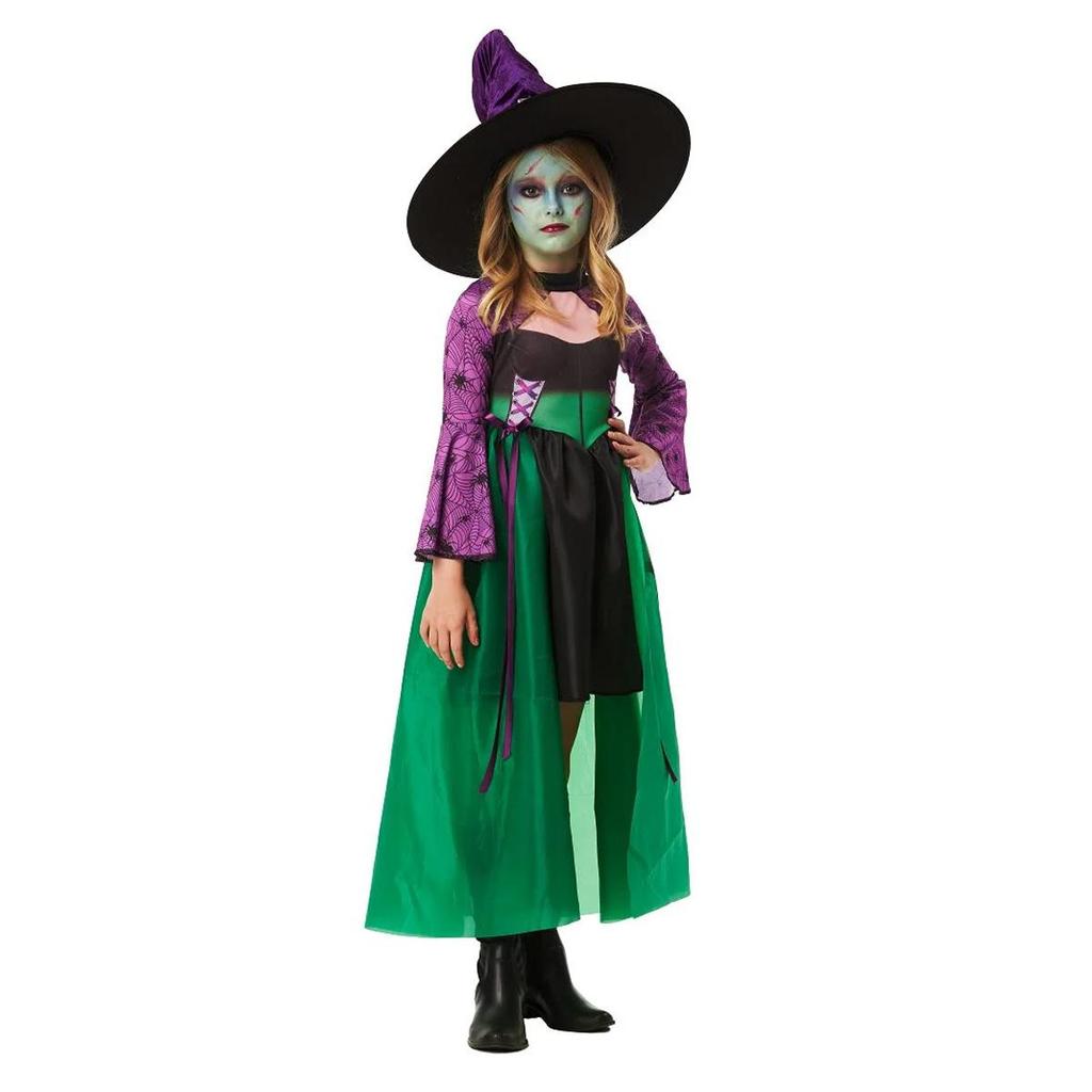 Fantasia Bruxa Infantil Halloween 1 Fantasia Halloween Bruxa Infantil Vestido de Luxo Com Cauda