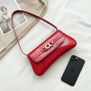 Bolsa Feminina Verniz Vermelho Ombro
