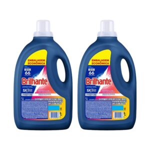 Kit 2 Lava-Roupa Líquido Brilhante Limpeza Total 5l