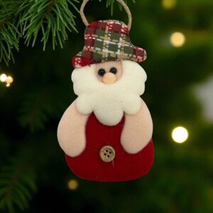 Enfeite Papai Noel Natal Vermelho Artesanal 14,5cm