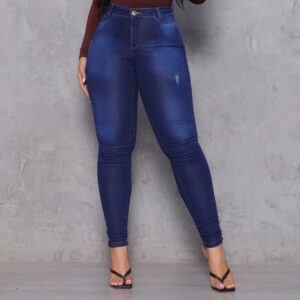 Calça Jeans Skinny Azul Escuro Feminina