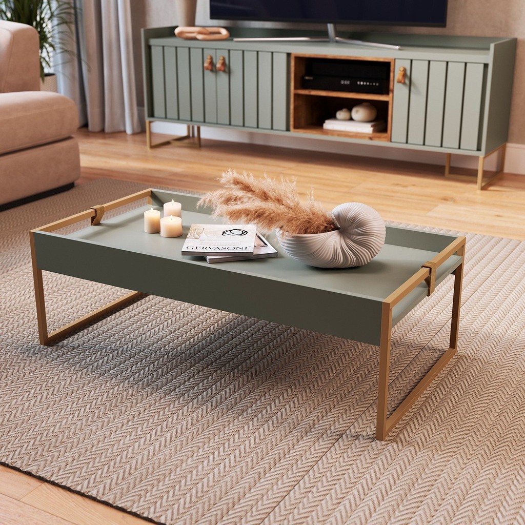 Mesa Centro Retangular Columbia Verti 1 Mesa Centro Retangular para Sala de Estar 30cm X 48cm X 93cm Columbia Verti