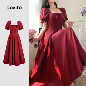 Vestido de Renda Primavera/Verão Vermelho