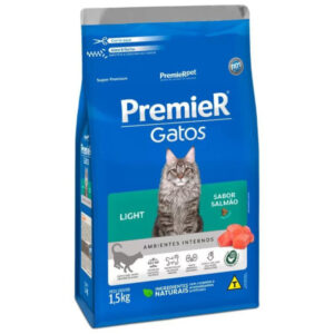 Ração PremieR Ambientes Internos light gatos adultos salmão 1,5kg
