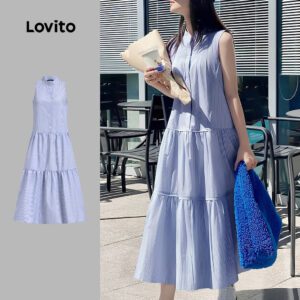 Vestido Camada Listrado Primavera/Verão Feminino