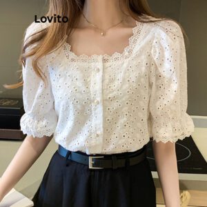 Blusa Feminina Renda Ilhós Pérola Branco