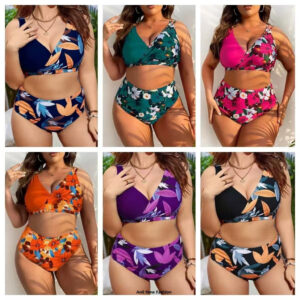 Biquíni Plus Size Floral Cintura Alta