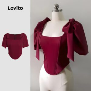 Blusa Elegante Laço Vermelho Feminina