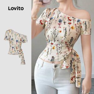 Camiseta Boho Assimétrica Floral Feminina