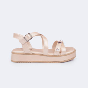 Sandália Infantil Flatform Tiras Pontos Espelhados Pampili